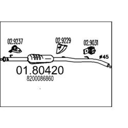 Stredný tlmič výfuku MTS 01.80420