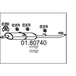 Stredný tlmič výfuku MTS 01.80740