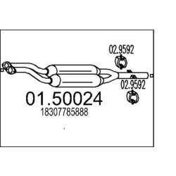 Stredný tlmič výfuku MTS 01.50024