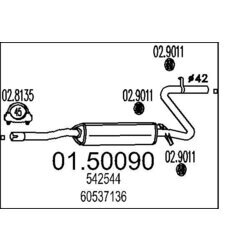 Stredný tlmič výfuku MTS 01.50090