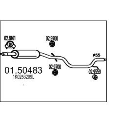 Stredný tlmič výfuku MTS 01.50483
