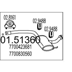 Stredný tlmič výfuku MTS 01.51360