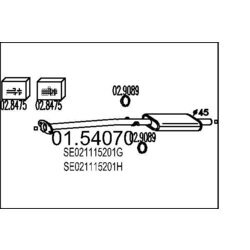 Stredný tlmič výfuku MTS 01.54070