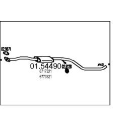 Stredný tlmič výfuku MTS 01.54490