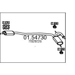 Stredný tlmič výfuku MTS 01.54730