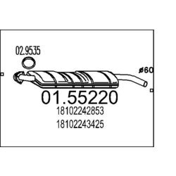 Stredný tlmič výfuku MTS 01.55220