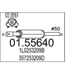 Predný tlmič výfuku MTS 01.55640