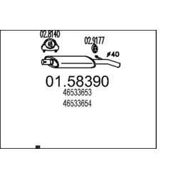 Stredný tlmič výfuku MTS 01.58390