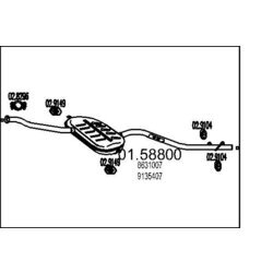 Stredný tlmič výfuku MTS 01.58800