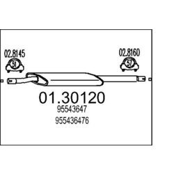 Predný tlmič výfuku MTS 01.30120