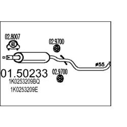 Stredný tlmič výfuku MTS 01.50233