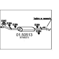 Stredný tlmič výfuku MTS 01.50513