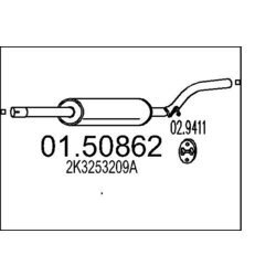 Stredný tlmič výfuku MTS 01.50862