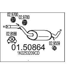 Stredný tlmič výfuku MTS 01.50864