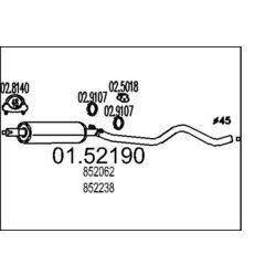 Stredný tlmič výfuku MTS 01.52190