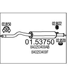 Stredný tlmič výfuku MTS 01.53750