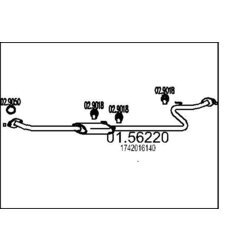 Stredný tlmič výfuku MTS 01.56220
