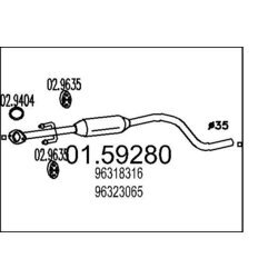 Stredný tlmič výfuku MTS 01.59280