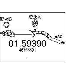 Stredný tlmič výfuku MTS 01.59390