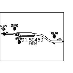 Stredný tlmič výfuku MTS 01.59450