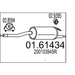 Stredný tlmič výfuku MTS 01.61434