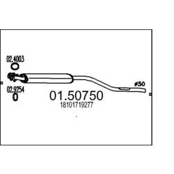 Stredný tlmič výfuku MTS 01.50750