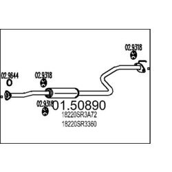 Stredný tlmič výfuku MTS 01.50890