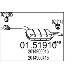 Stredný tlmič výfuku MTS 01.51910
