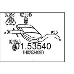 Stredný tlmič výfuku MTS 01.53540