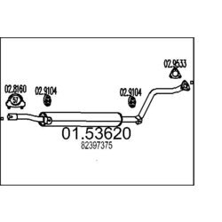 Stredný tlmič výfuku MTS 01.53620