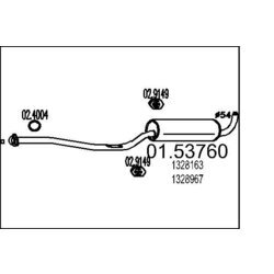 Stredný tlmič výfuku MTS 01.53760