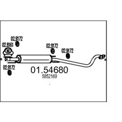 Stredný tlmič výfuku MTS 01.54680