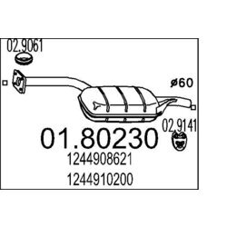Stredný tlmič výfuku MTS 01.80230