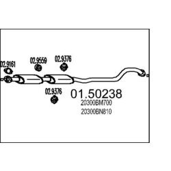 Stredný tlmič výfuku MTS 01.50238