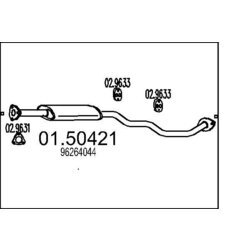 Stredný tlmič výfuku MTS 01.50421