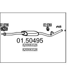 Stredný tlmič výfuku MTS 01.50495