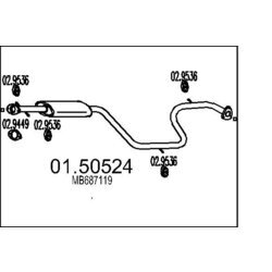 Stredný tlmič výfuku MTS 01.50524
