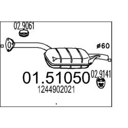 Stredný tlmič výfuku MTS 01.51050