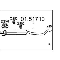 Stredný tlmič výfuku MTS 01.51710