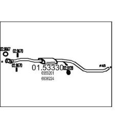 Stredný tlmič výfuku MTS 01.53330