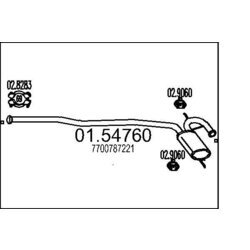 Stredný tlmič výfuku MTS 01.54760