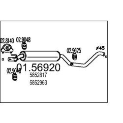 Stredný tlmič výfuku MTS 01.56920