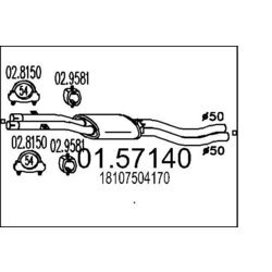 Stredný tlmič výfuku MTS 01.57140