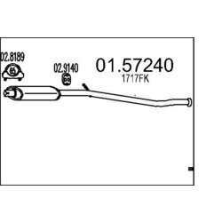 Stredný tlmič výfuku MTS 01.57240