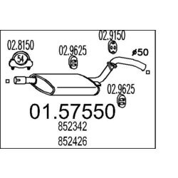 Stredný tlmič výfuku MTS 01.57550