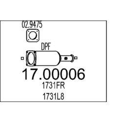 Filter sadzí/pevných častíc výfukového systému MTS 17.00006