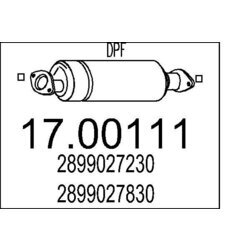 Filter sadzí/pevných častíc výfukového systému MTS 17.00111
