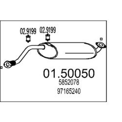 Stredný tlmič výfuku MTS 01.50050