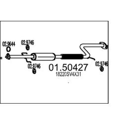 Stredný tlmič výfuku MTS 01.50427