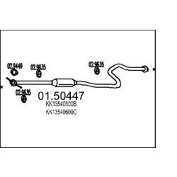 Stredný tlmič výfuku MTS 01.50447